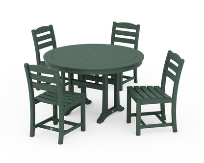 POLYWOOD La Casa Café 5-Piece Side Chair Dining Set - 48" Table in Green