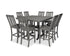 POLYWOOD Vineyard 9-Piece Nautical Trestle Bar Set in Slate Grey