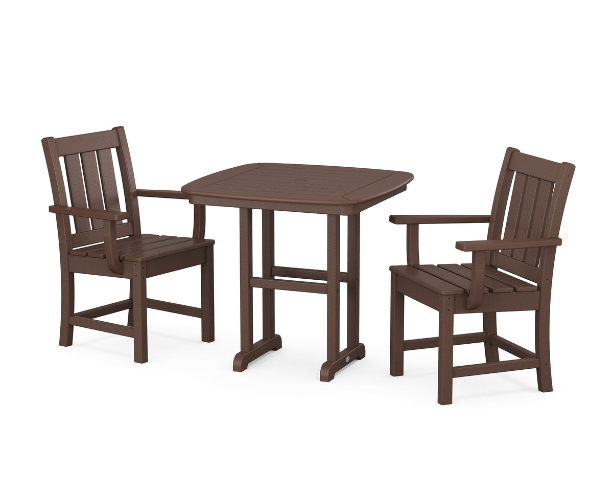 POLYWOOD Oxford 3-Piece Dining Set in Mahogany