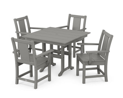 POLYWOOD Prairie 5-Piece Farmhouse Dining Set in Slate Grey