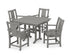 POLYWOOD Prairie 5-Piece Farmhouse Dining Set in Slate Grey