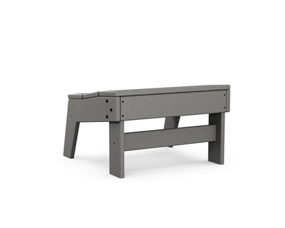 Angled view of the POLYWOOD Modern Studio Ottoman in Slate Grey