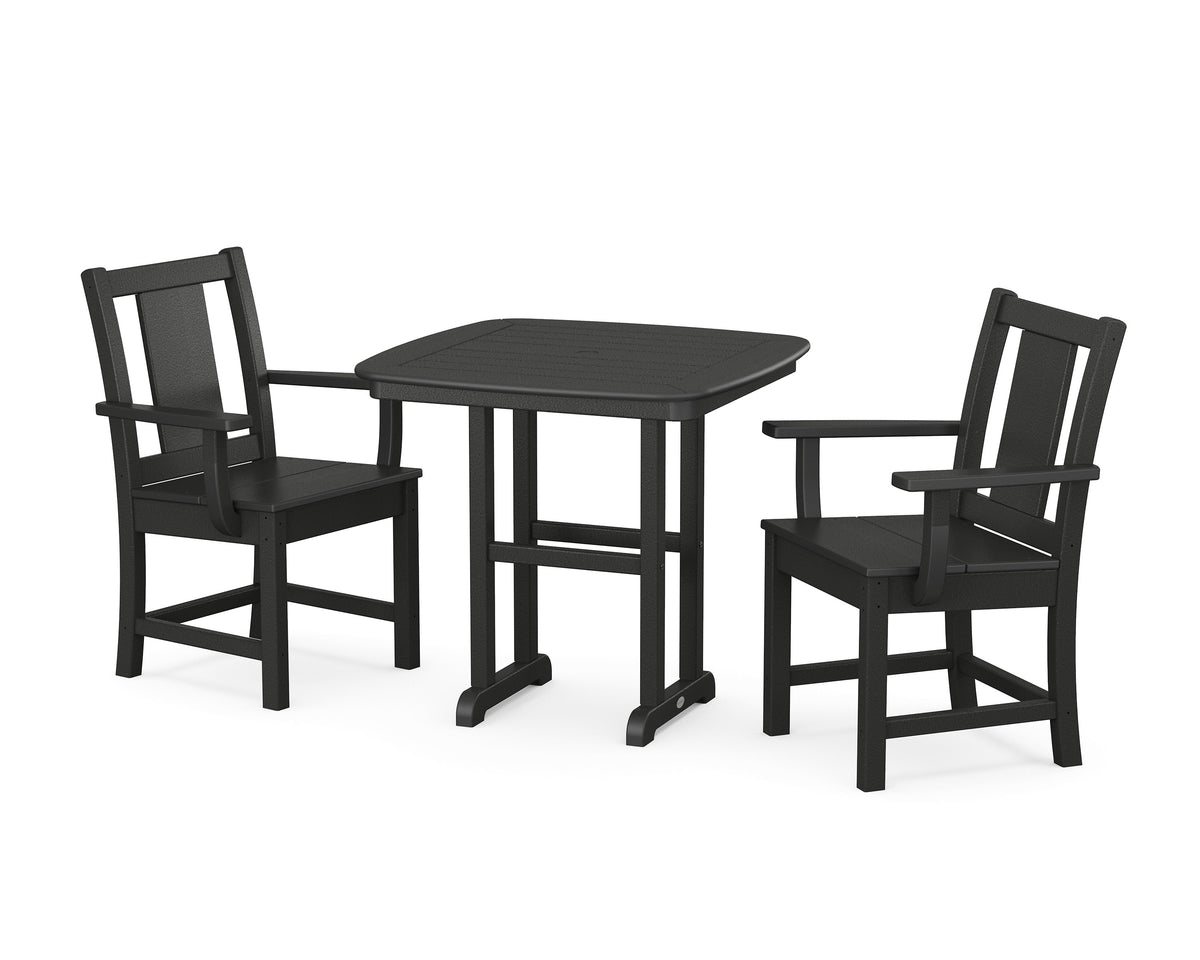 POLYWOOD Prairie 3-Piece Dining Set in Black