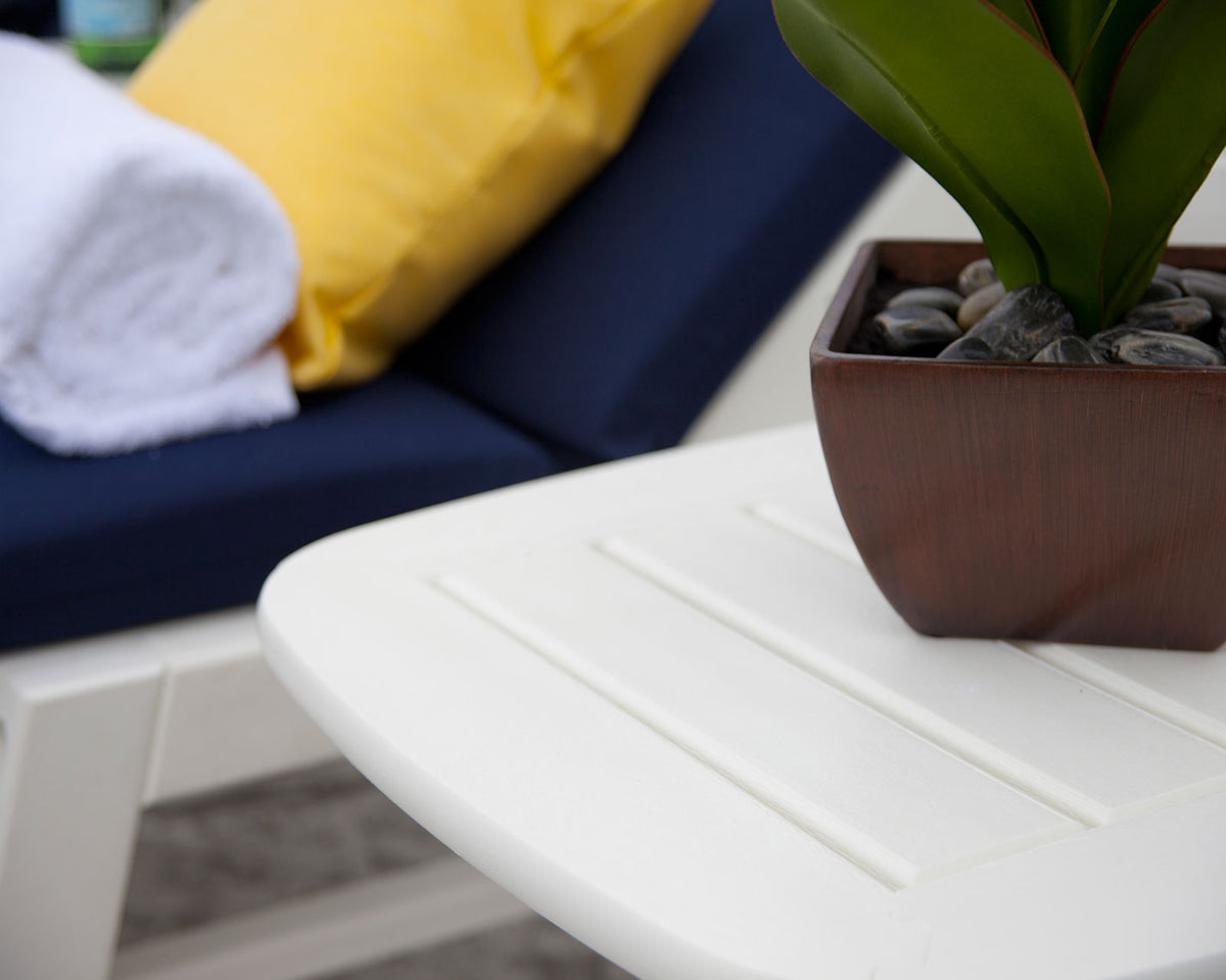 Second detail photo of the POLYWOOD Nautical Chaise with Wheels in White