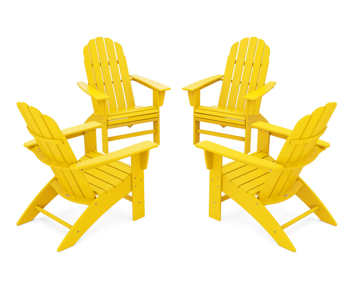 POLYWOOD 4-Piece Vineyard Curveback Adirondack Chair Conversation Set