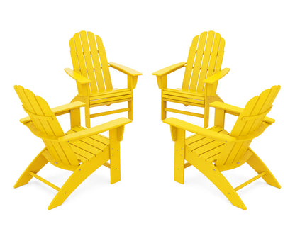 POLYWOOD 4-Piece Vineyard Curveback Adirondack Chair Conversation Set