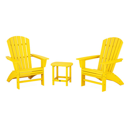 Polywood Nautical 3-Piece Curveback Adirondack Set
