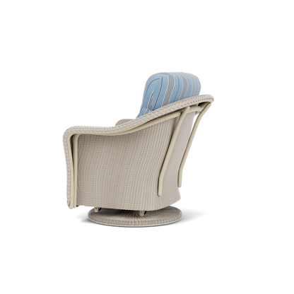 Lloyd Flanders Reflections Swivel Glider Lounge Chair in Linen with Hansen Sky fabric
