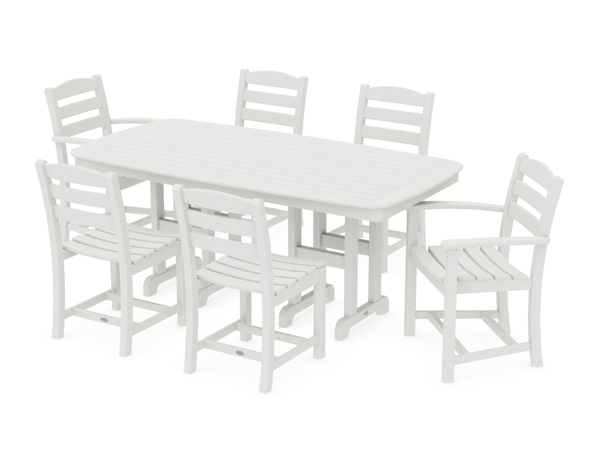 POLYWOOD La Casa Café 7-Piece Dining Set in Vintage White