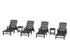 POLYWOOD Cottage 6-Piece Chaise Set with Arms in Black