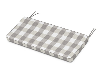 POLYWOOD Chinoiserie 48" Bench Seat Cushion in Buffalo Plaid Grey Mist