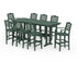 POLYWOOD Savannah 9-Piece Farmhouse Bar Set with Trestle Legs in Green