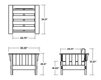 POLYWOOD Acadia Deep Seating Chair dimensions