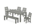 POLYWOOD Lakeside 6-Piece Parsons Dining Set with Bench in Slate Grey