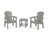 POLYWOOD Seashell 3-Piece Upright Adirondack Chair Set in Slate Grey