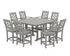 POLYWOOD Chinoiserie 9-Piece Square Counter Set with Trestle Legs in Slate Grey