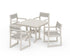 POLYWOOD EDGE Sling Arm Chair 5-Piece Farmhouse Dining Set in Sand / Birch