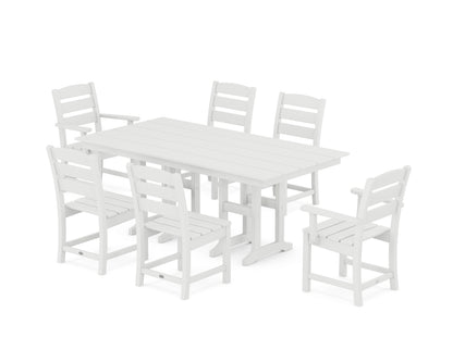 POLYWOOD Lakeside 7-Piece Farmhouse Dining Set in White
