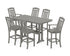 POLYWOOD Cottage 7-Piece Farmhouse Bar Set with Trestle Legs in Slate Grey