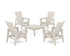 POLYWOOD 5-Piece Modern Grand Upright Adirondack Chair Conversation Group in Sand