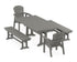 POLYWOOD Seashell 5-Piece Dining Set with Trestle Legs - 38" x 73" Table in Slate Grey