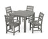 POLYWOOD Lakeside 5-Piece Parsons Dining Set in Slate Grey