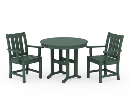 POLYWOOD Oxford 3-Piece Farmhouse Dining Set in Green