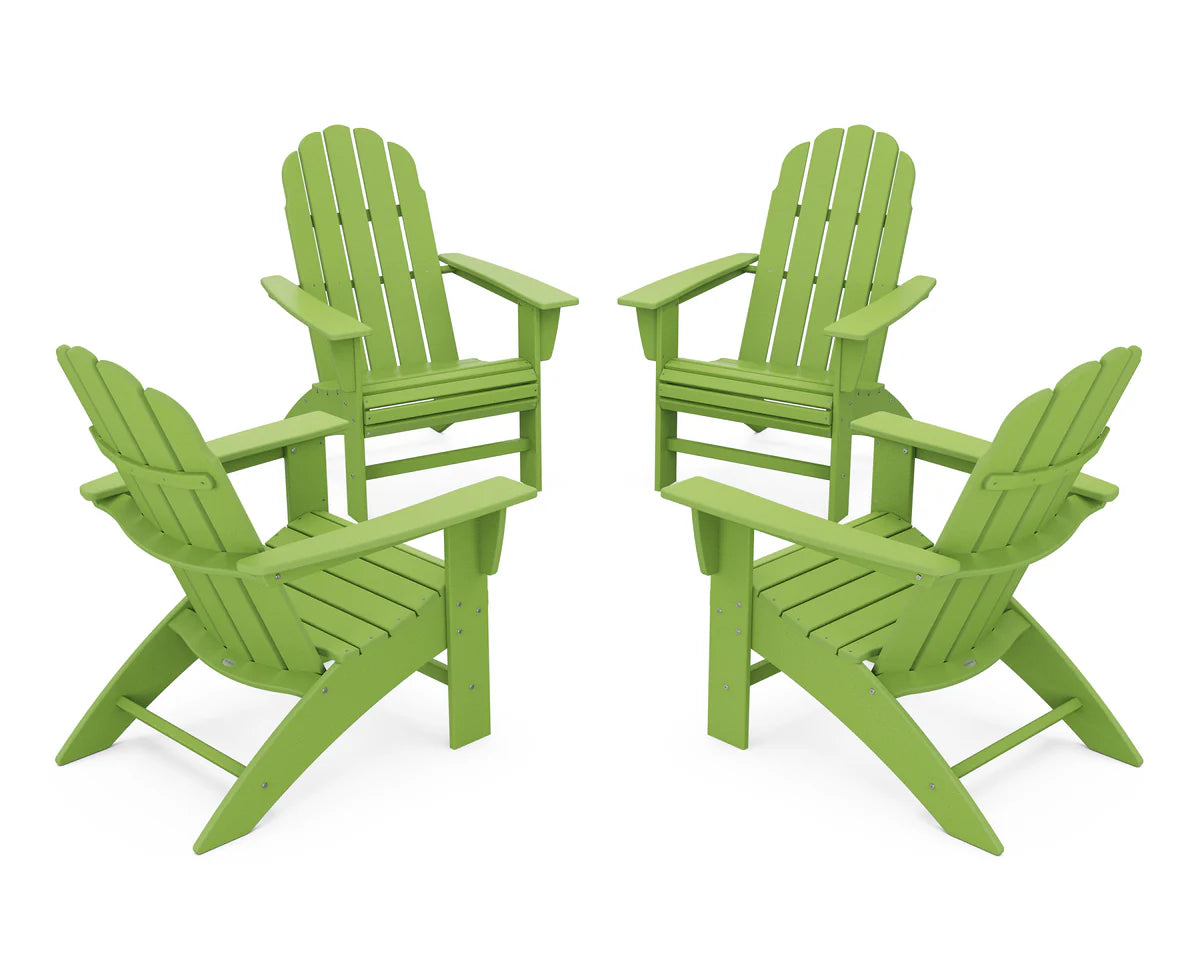POLYWOOD 4-Piece Vineyard Curveback Adirondack Chair Conversation Set