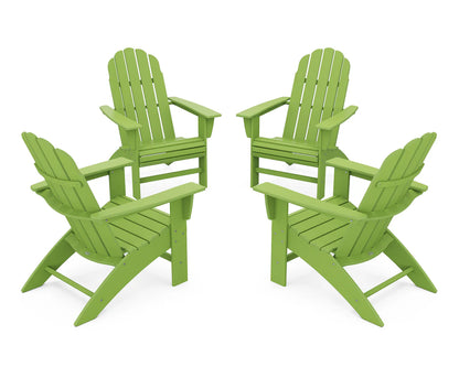 POLYWOOD 4-Piece Vineyard Curveback Adirondack Chair Conversation Set