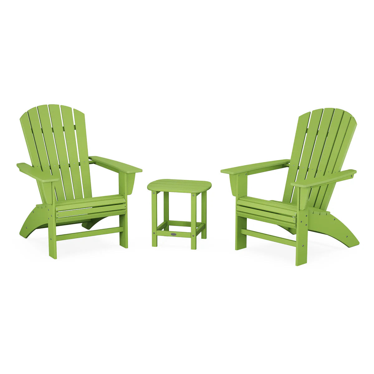 Polywood Nautical 3-Piece Curveback Adirondack Set