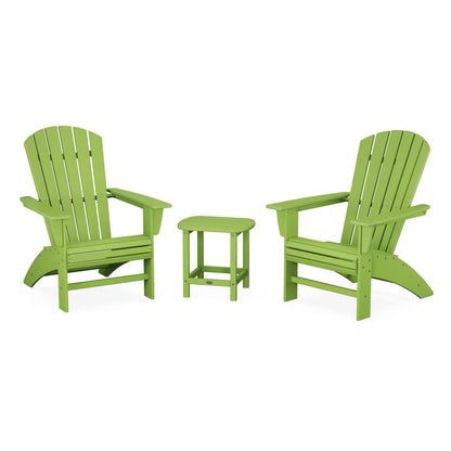 Polywood Nautical 3-Piece Curveback Adirondack Set