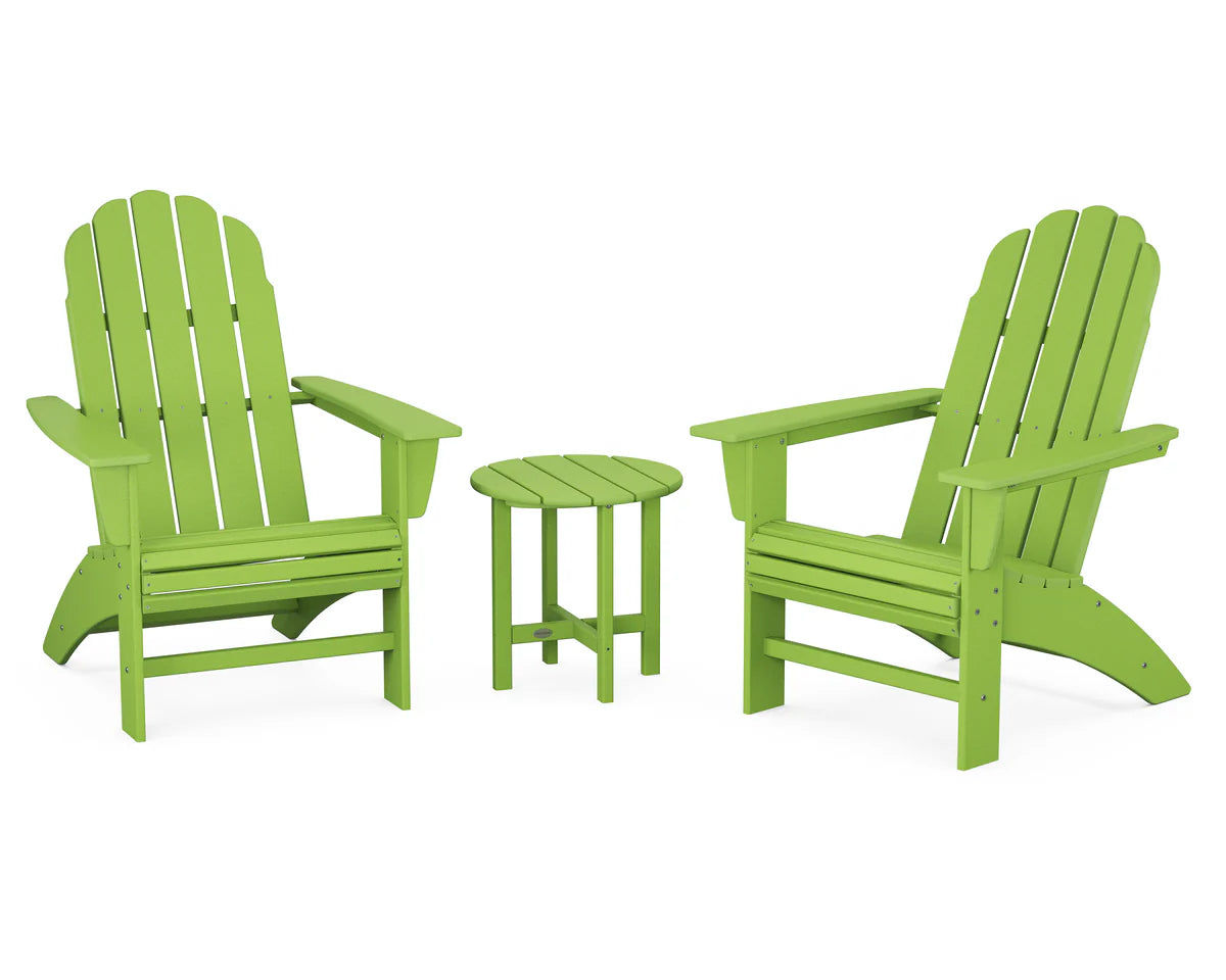POLYWOOD Vineyard 3-Piece Curveback Adirondack Set