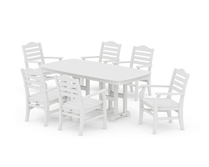 POLYWOOD Savannah Arm Chair 7-Piece Dining Set in White
