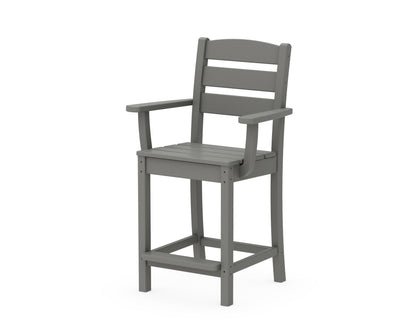 POLYWOOD Lakeside Counter Arm Chair in Slate Grey