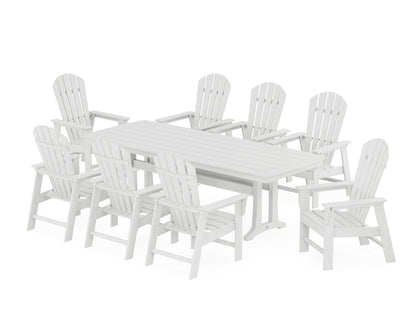 POLYWOOD South Beach 9-Piece Dining Set with Trestle Legs in White