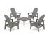 POLYWOOD 5-Piece Vineyard Grand Upright Adirondack Chair Conversation Group in Slate Grey