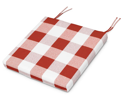 POLYWOOD EDGE Dining Cushion 19.5"D x 19.5"W x 2.5"H in Buffalo Plaid Crimson