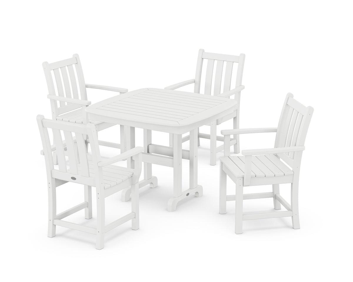 POLYWOOD Traditional Garden 5-Piece Dining Set in White