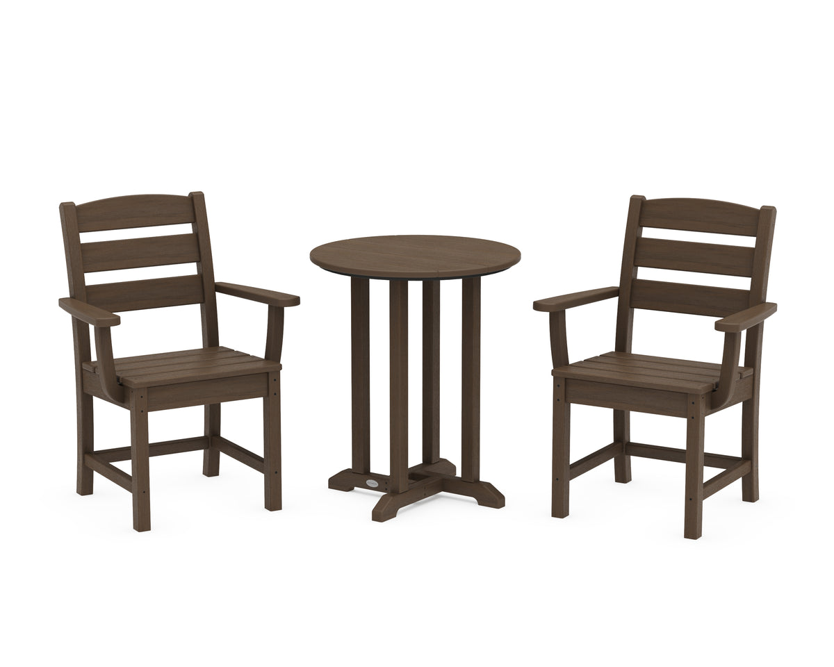POLYWOOD Lakeside 3-Piece Round Bistro Dining Set in Kona