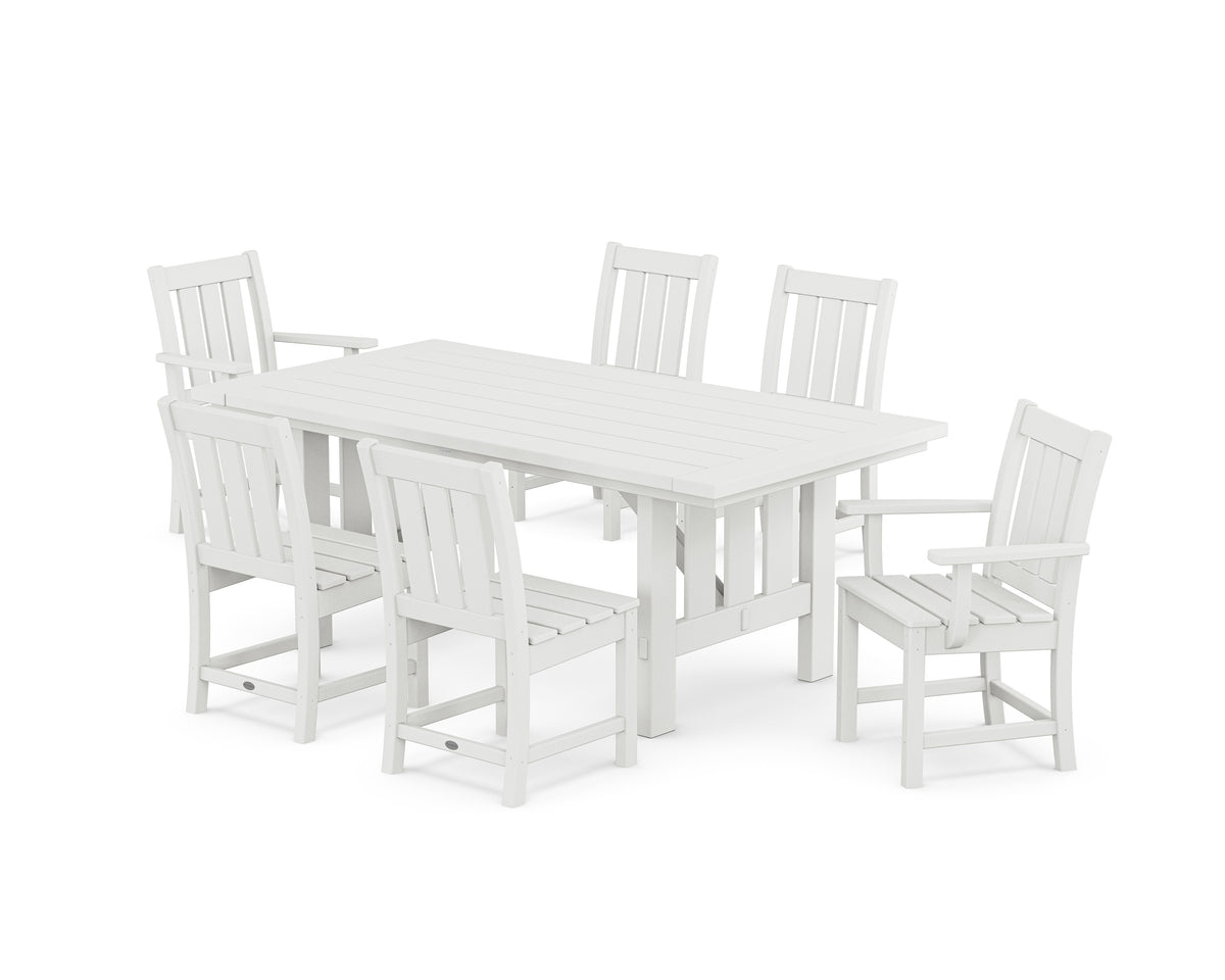 POLYWOOD Oxford 7-Piece Dining Set with Mission Table in White