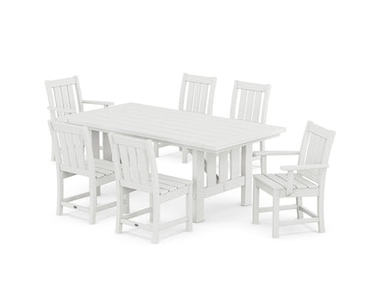 POLYWOOD Oxford 7-Piece Dining Set with Mission Table in White