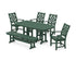 POLYWOOD Country Living Wovendale 6-Piece Farmhouse Dining Set with Bench with Nautical 37" x 72" Dining Table in Green