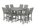 POLYWOOD Country Living Wovendale 9-Piece Square Bar Set with Trestle Legs in Slate Grey