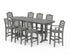 POLYWOOD Savannah 9-Piece Bar Set with Trestle Legs in Slate Grey