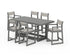 POLYWOOD EDGE Sling 7-Piece Counter Table Set in Slate Grey / Birch