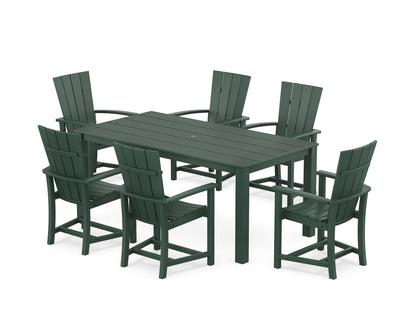 POLYWOOD Quattro 7-Piece Parsons Dining Set in Green