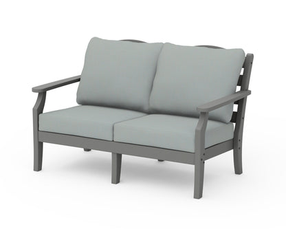 POLYWOOD Savannah Deep Seating Loveseat in Slate Grey / Spa
