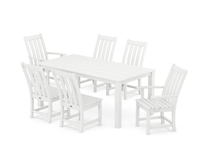 POLYWOOD Vineyard 7-Piece Parsons Dining Set in White