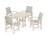 POLYWOOD Coastal 5-Piece Dining Set with Nautical 37" Dining Table in Sand / Birch