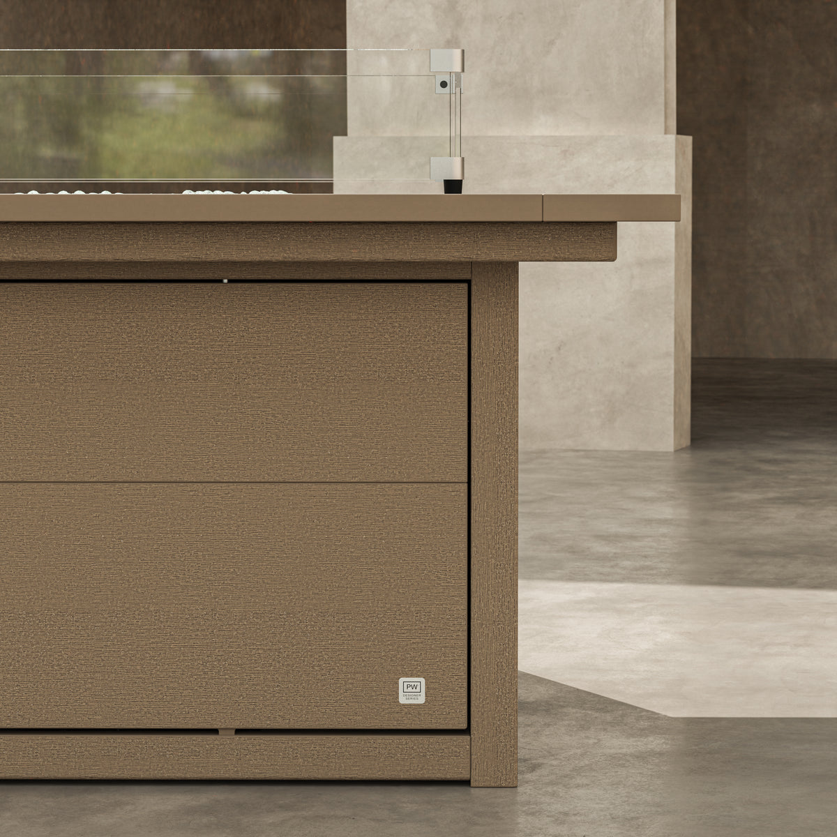 Alternate view of the POLYWOOD Cube Fire Table in Vintage Sahara